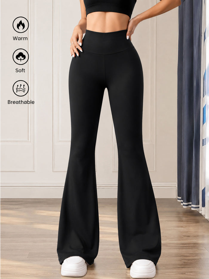 Solid Color Casual Yoga Micro Flare Pants GXIY K26L2597