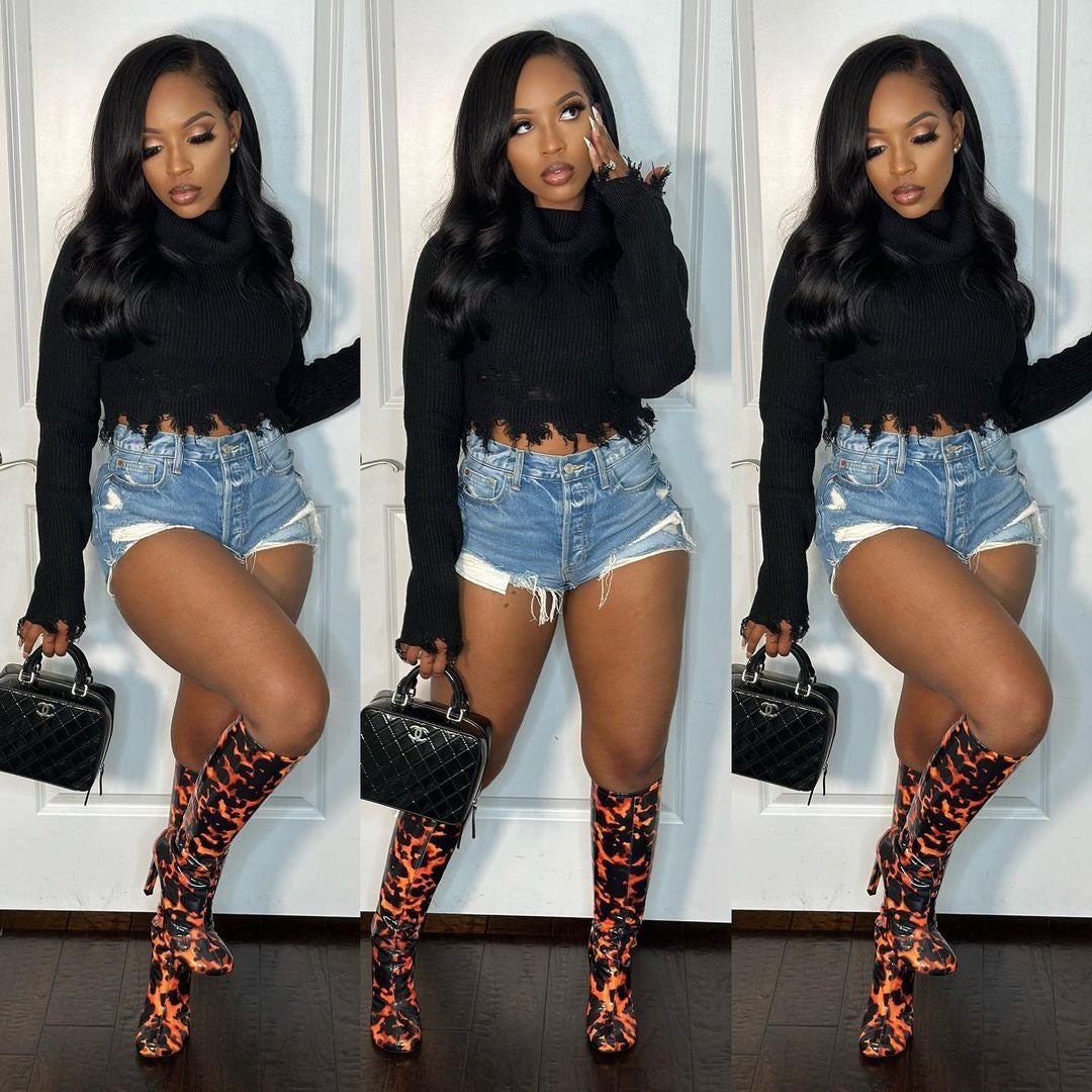 Fashion Ripped Hole Pullover Sweater LSD 83173
