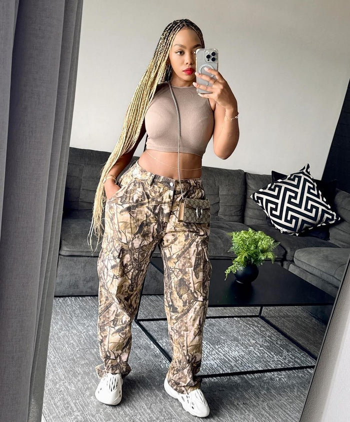 Tree Branch Printed Loose Straight Pants GSMJ 6969