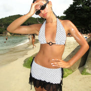 Polka Dot Print Tie Up Bikinis Set GLAG S6121171H