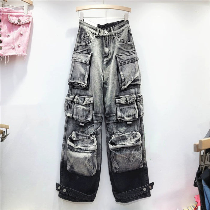 Gradient Color Casual Loose Jeans GSYI 3211