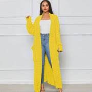 Solid Color Long Twist Sweater Cardigan Coat FSXF F380