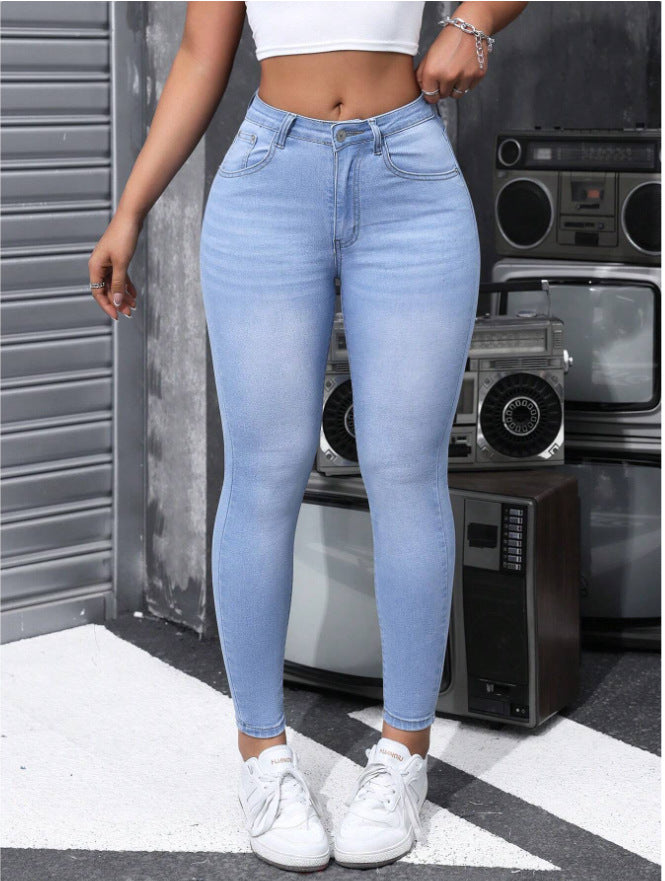 Fashion Washed Tight Jeans GXJF 6338 2