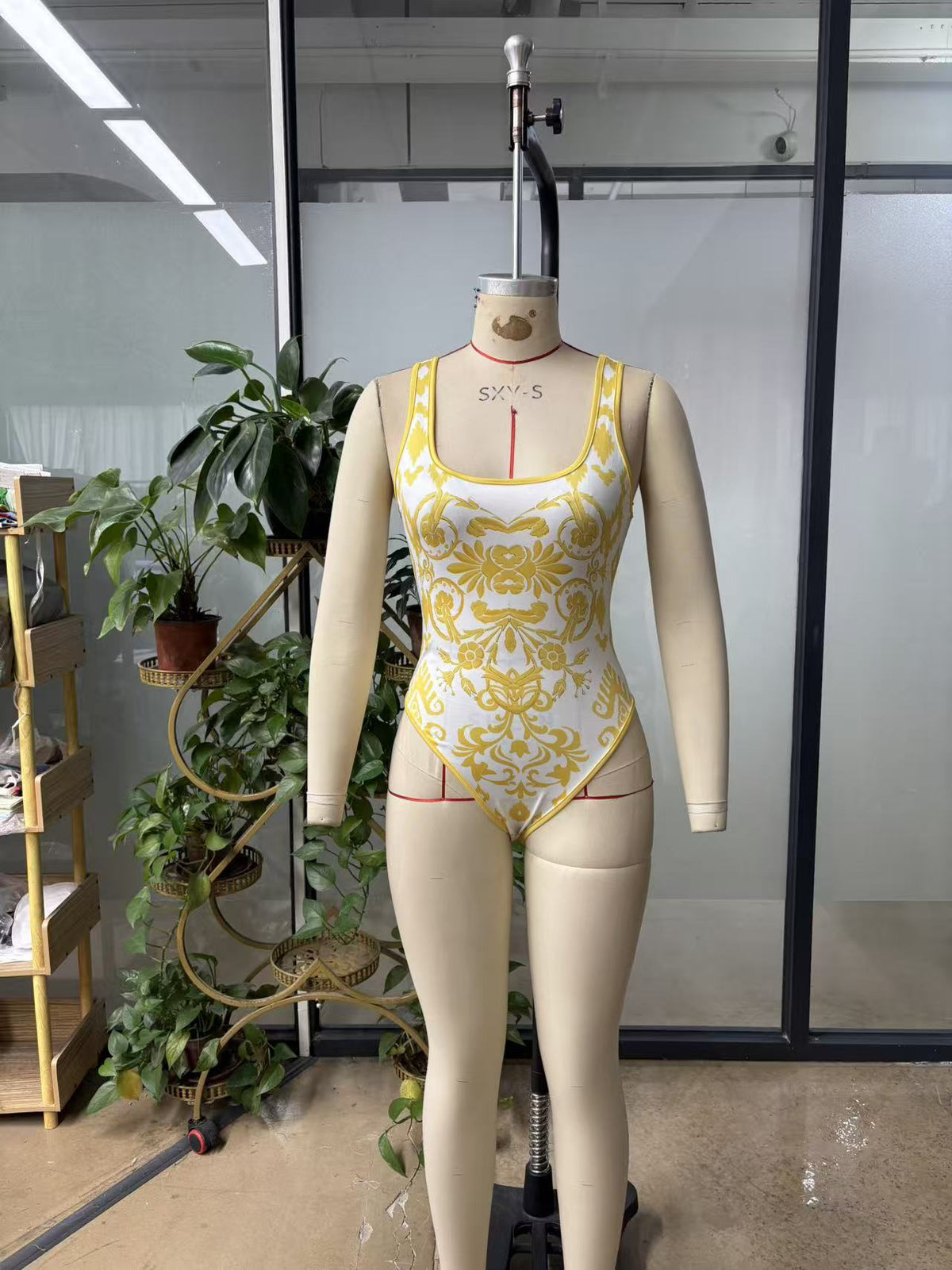 Sleeveless Print One Piece Swimsuit GHYX 8223