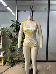 Sleeveless Print One Piece Swimsuit GHYX 8223