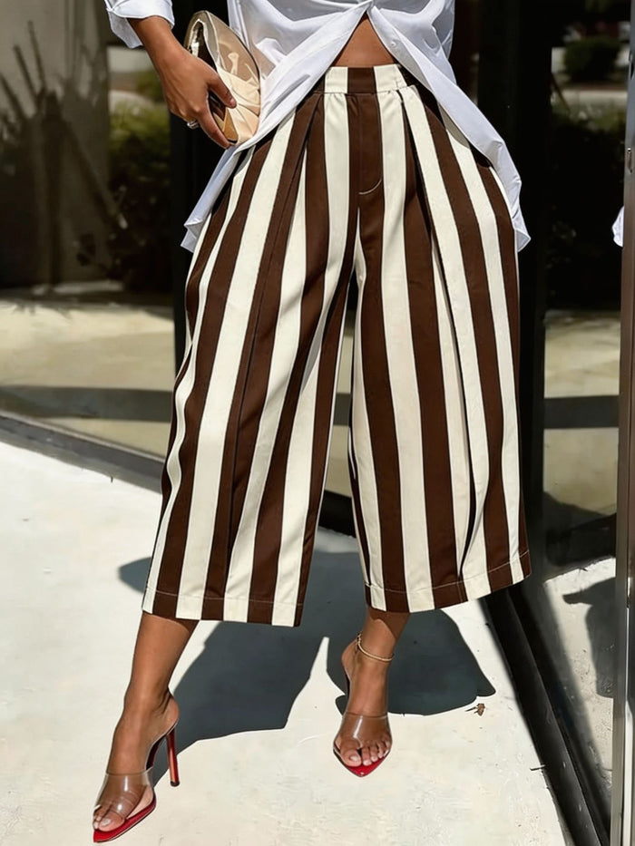 Stripe Loose Wide Leg Seventh Pants SH 391651