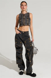 Irregular High Waist Fashion Jeans YUMT YMT405