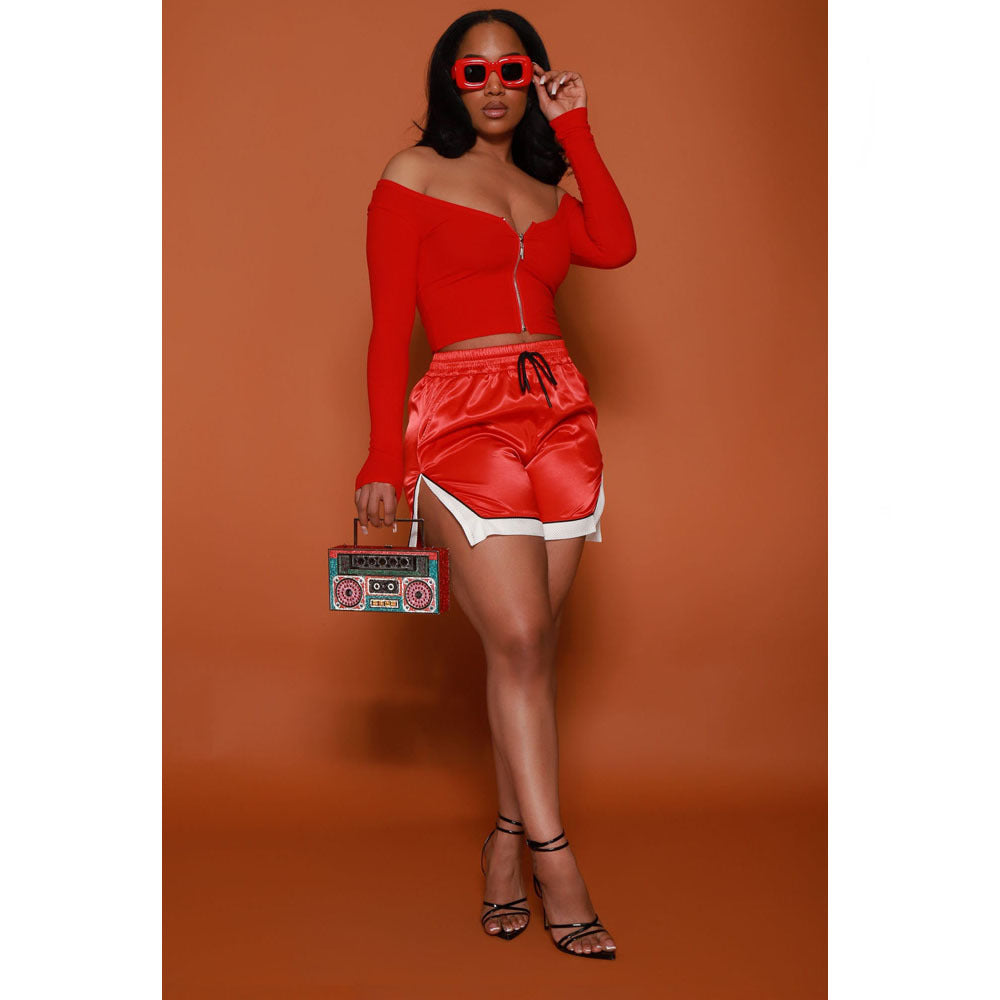 Casual Patcwork Split Sport Shorts BN 9423
