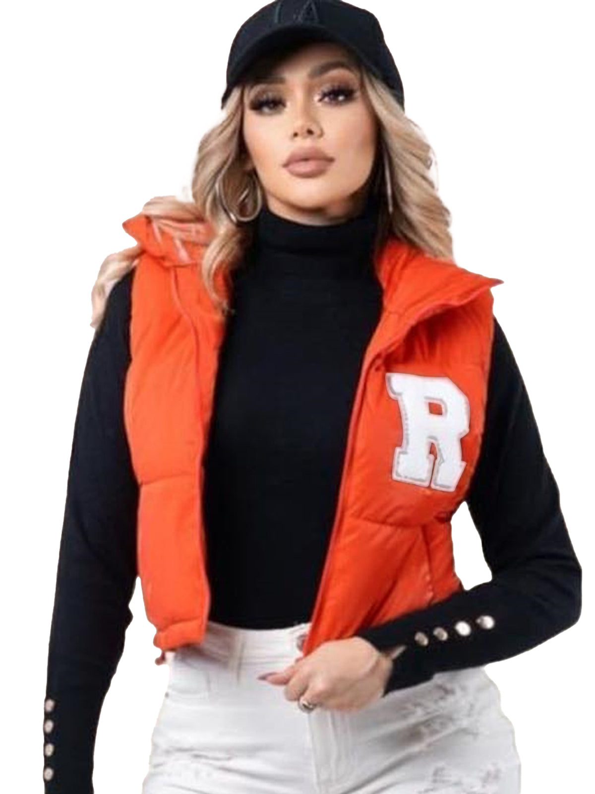 Print Sleeveless Zipper Warm Vest Jackets YH 9007