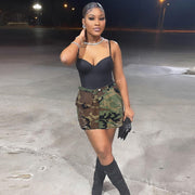 Camouflage Print Washed Mini Skirt GNZD 9236DD