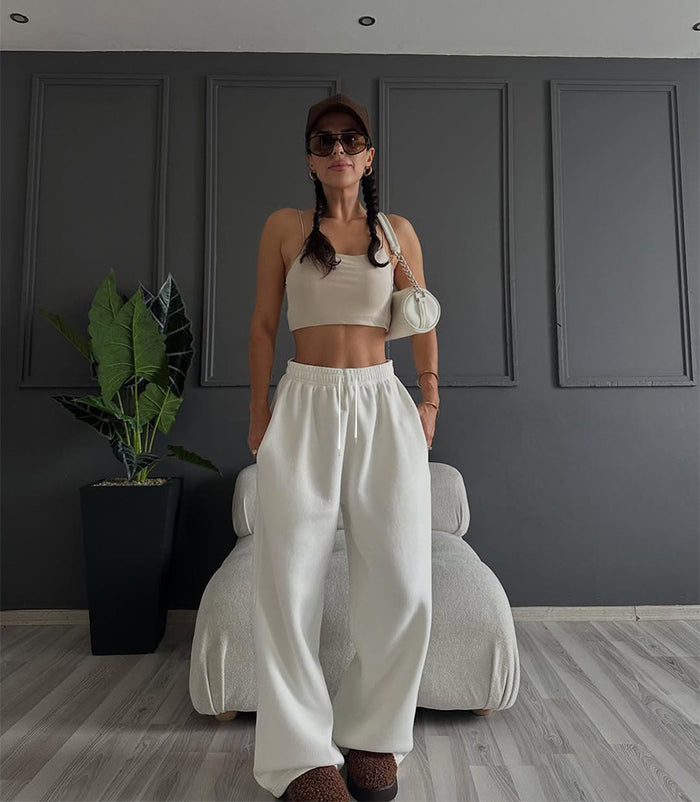 Solid Color Loose Wide Leg Pants SSNF 211516