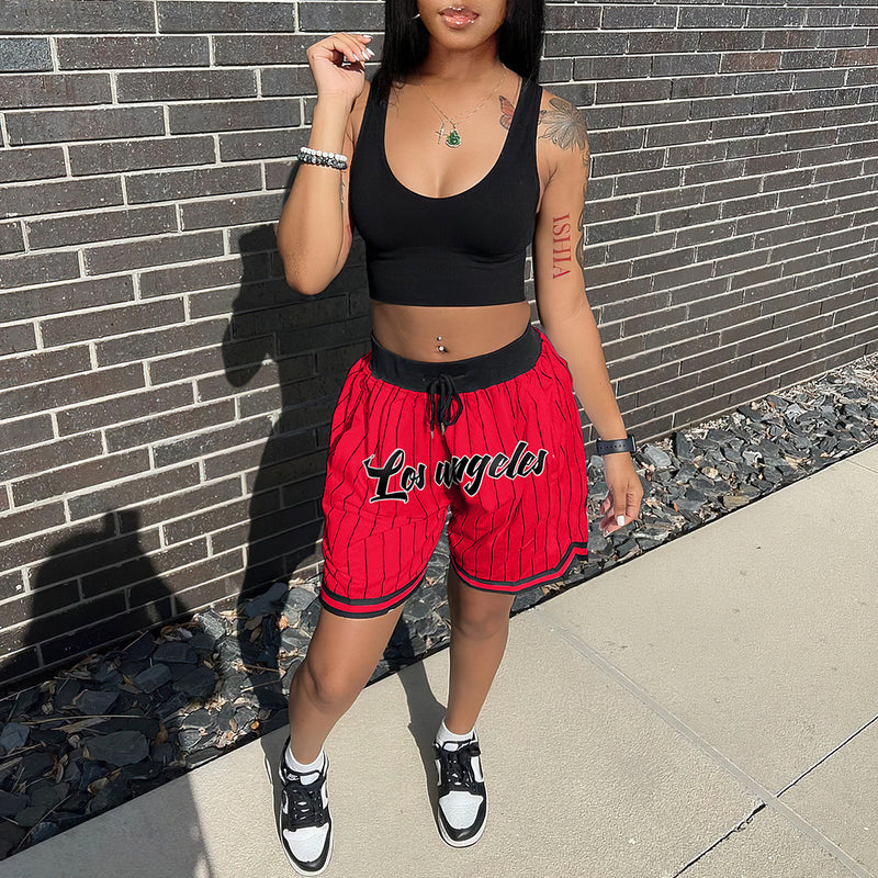 Sexy Tank Top Printed Basketball Pants Two Piece Set GYZY 8842