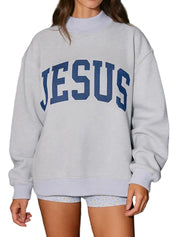 Letter Print Long Sleeve Sweatshirts GLJS B8364