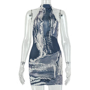 Print Backless Sleeveless Romper GJYO 303962