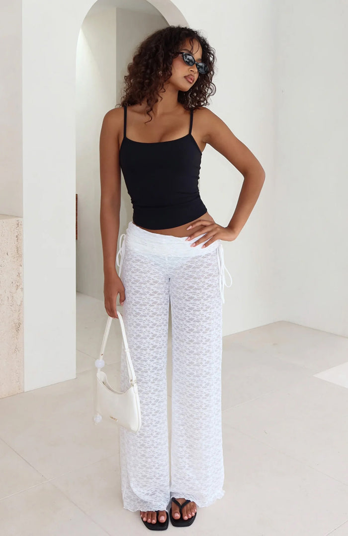 High Waisted Drawstring Loose Lace Pants With Panties MZ 26010