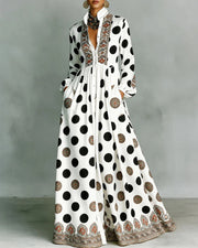 Plus Size Patterned Printed Long Dress GQLK KG6697
