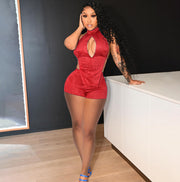 Sexy Solid Halter Top And Shorts Two Piece Sets YIBF 6046