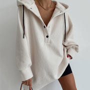 Casual Solid Color Shaker Fleece Sweatshirt Tops YMZY 21192