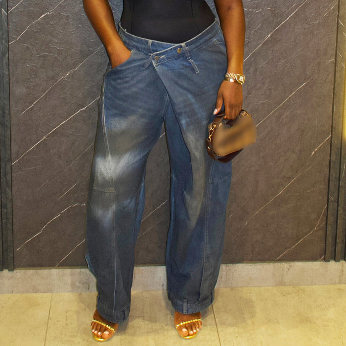Plus Size Washed Loose Fashion Jeans GYLN 0199