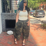 Plus Size Camouflage Printed Seventh Jeans GAKF 60701
