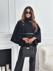 Fashion Solid Color Cape Coat GSZE 5382
