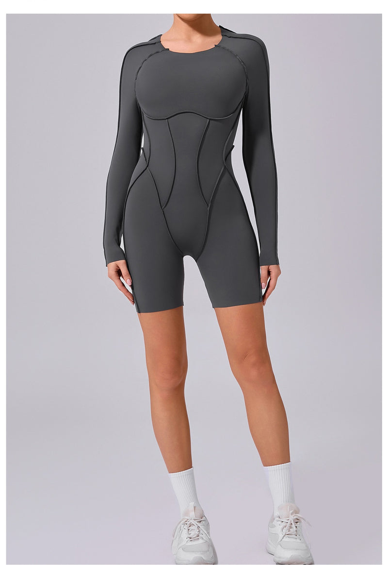 Long Sleeve Patchwork Sport Romper GQSA 24102