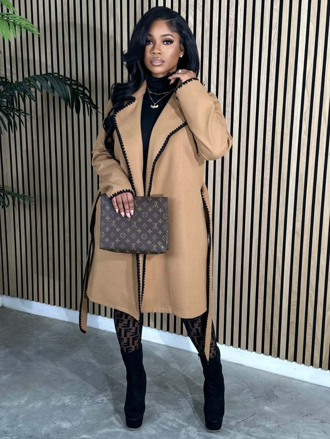 Long Sleeve Lapel Loose Long Coat ZSD 0644