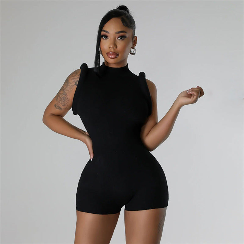 Solid Color Sleeveless Casual Romper XEF 49028