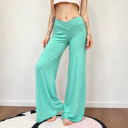 Solid Color Wide Leg Knits Pants GPKJ MR50455