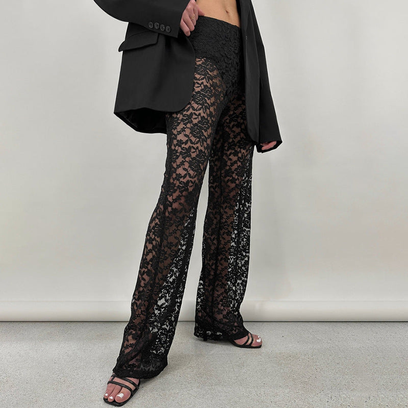 Lace See Through Patchwork Pants GPBY 15116