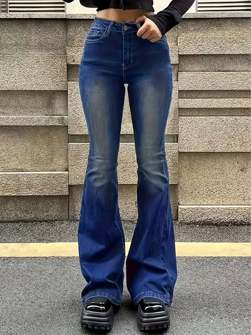 Retro Low Rise Flare Jeans GXJF 240606
