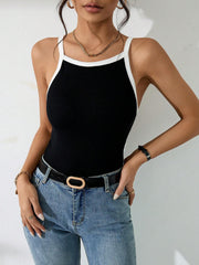 Patchwork Color Block Knits Tank Top GYSQ CVDG0510