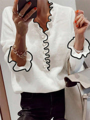 Pearl Button Sweater Pullover GZYF 1113