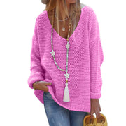 V Neck Long Sleeve Knit Sweater GBLH 156