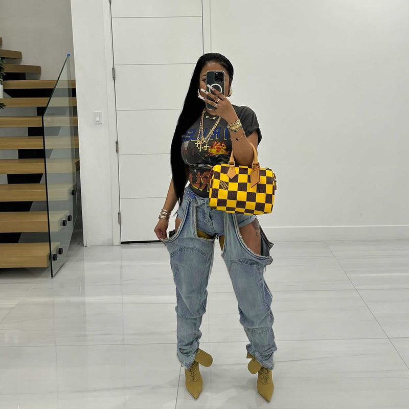 Plus Size Fashion Personalised Jeans QYXZ 9174