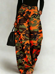 Camouflage Print Loose Jeans OD 8782