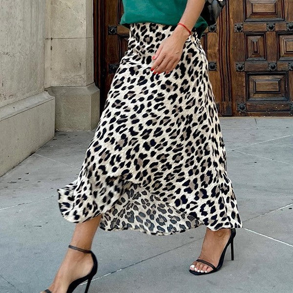 Leopard Print Half Body Skirt GSNU 8091