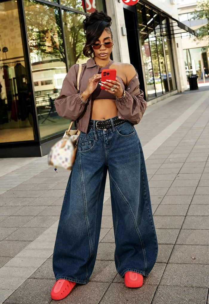 Casual Denim Loose Wide Leg Jeans GYLN 5617
