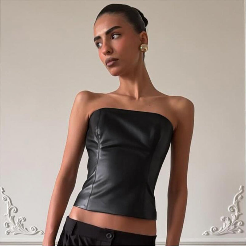 Sexy Leather Tube Top Tank Top GPKJ MR52013
