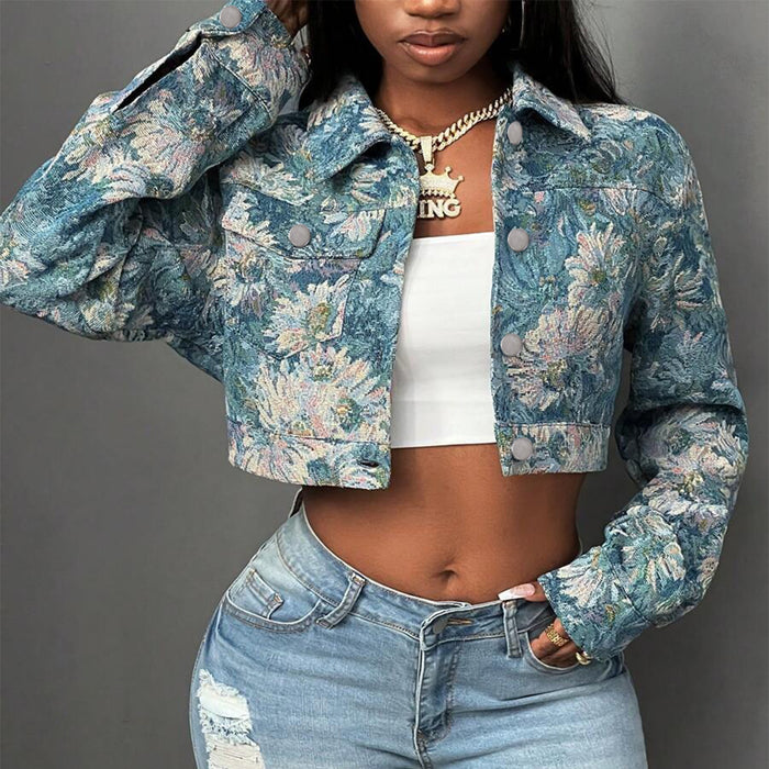 Print Long Sleeve Cardigan Jackets GFRT 42286TBG