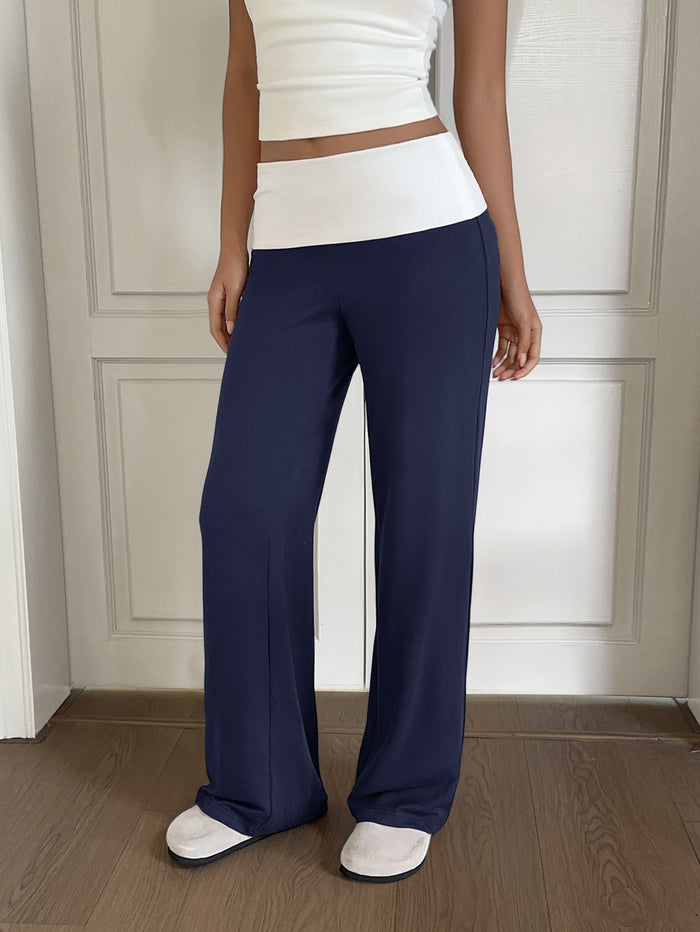 Casual Color Block Loose Pants GZYU K26110007