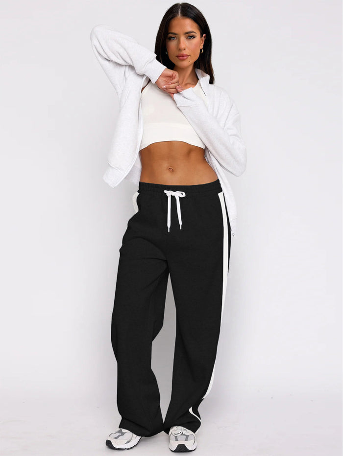 Patchwork Casual Padded Sport Pants MIL 134