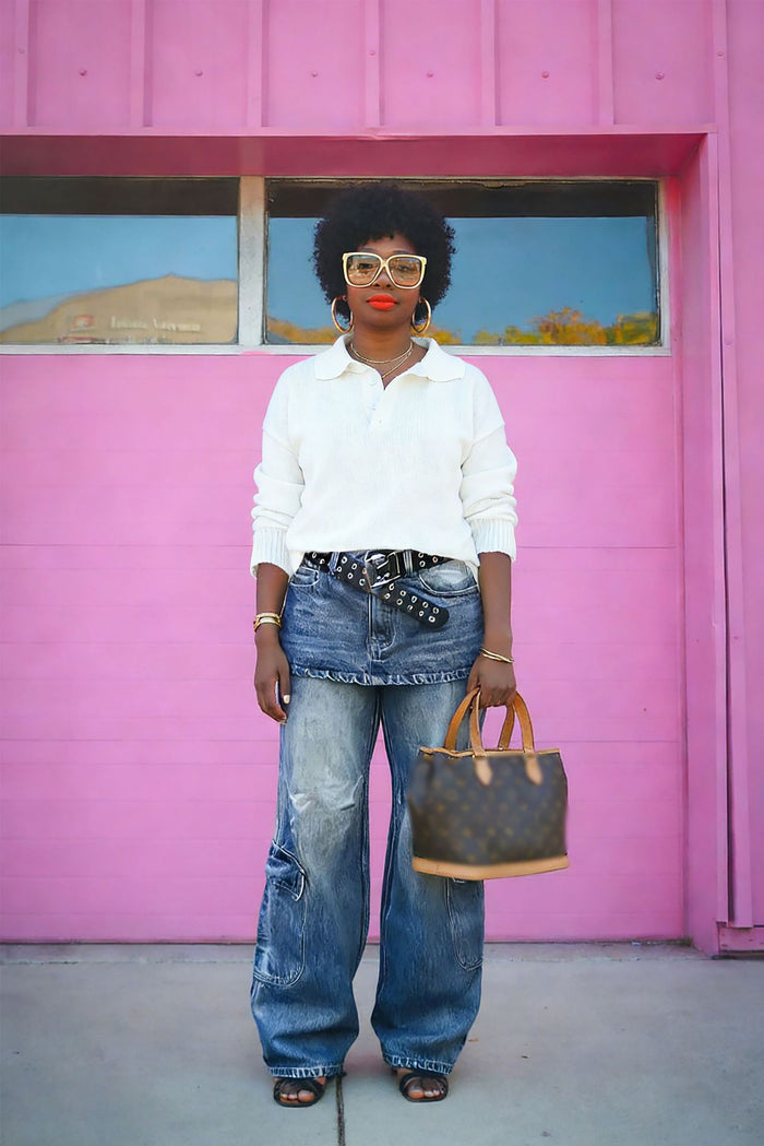 Plus Size Retro Faux Two