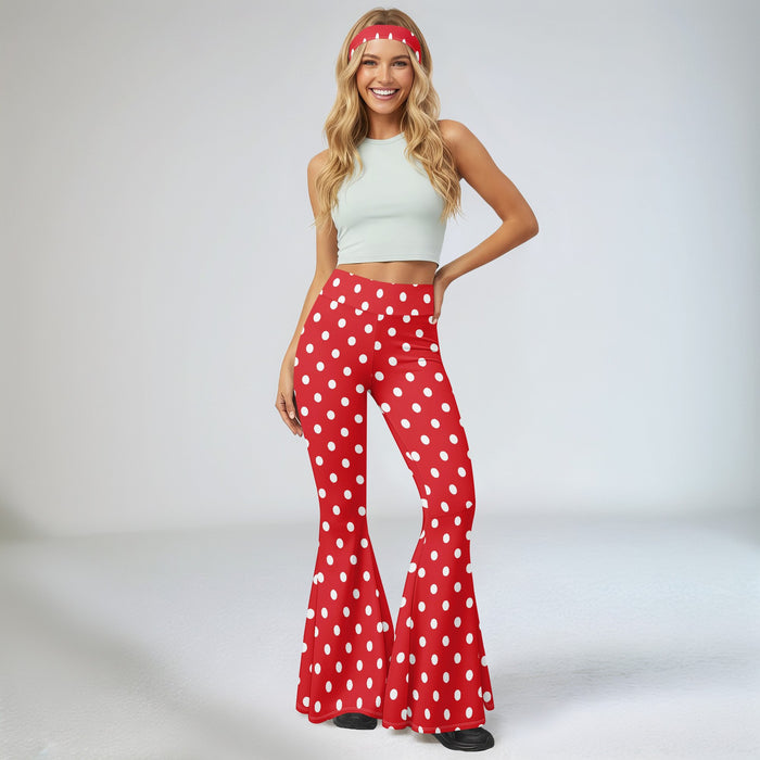 Casual Printed Micro Flare Pants With Headscarf QXLB XRB IENTL0