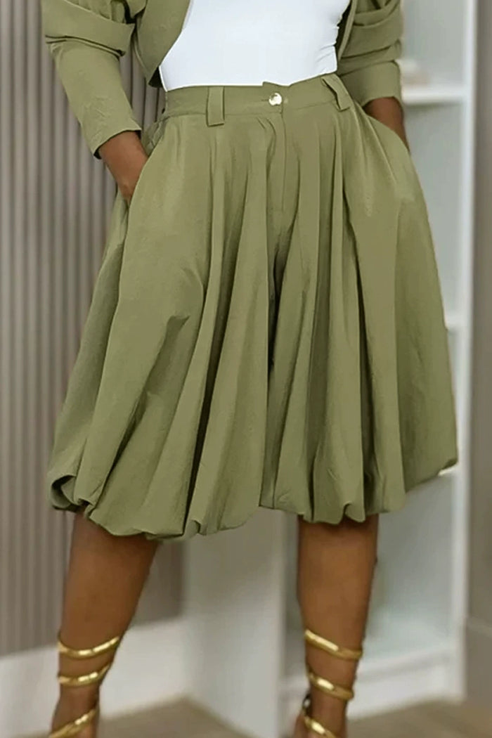 Press Pleated Loose Wide Leg Seventh Pants LSD 2841