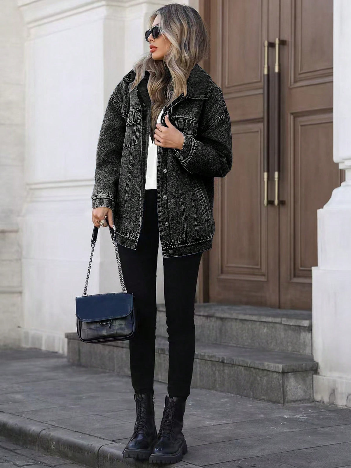 Fashion Long Sleeve Loose Denim Jacket Coat GYXN 20808