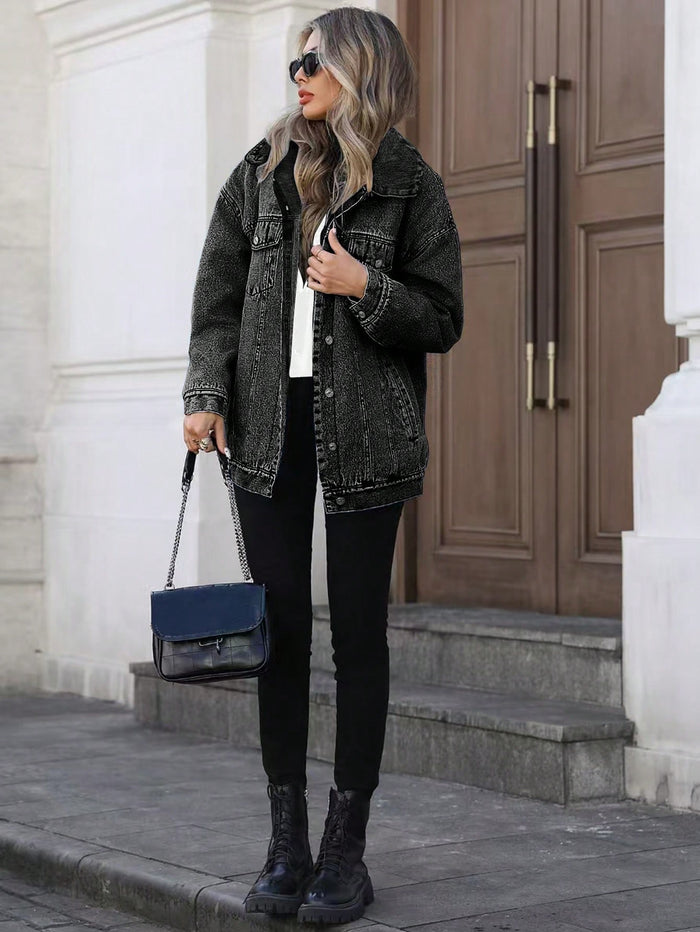 Fashion Long Sleeve Loose Denim Jacket Coat GYXN 20808