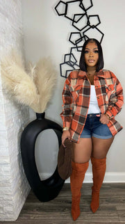 Plaid Print Long Sleeve Coats OLYF 6159
