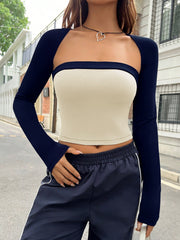 Contrast Color Splicing T Shirt GYSQ ZTDJ1080