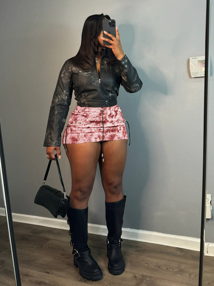 Printed Drawstring Sport Casual Skirt QXTF 8305